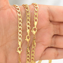 Cuban Link Chain Necklace Gold Plated Cuban Chain Gift 4.5 mm in 20