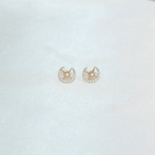 Star Studs Gold Plated Celestial Earrings, Dainty Round Star Studs, Gift For Her