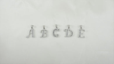 Letter Pendant 925 Sterling Silver Dijes de Plata Initials A-Z Baguette Charms Necklace