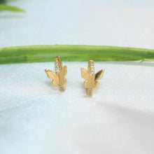 Butterfly Mariposa Huggies - Dainty Gold Plated Everyday Minimalist Earrings Stack - Gift for Daughter