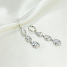 Bridal Silver Plated Long Earrings - Dangle Drop Clip On Earrings Gift For Her