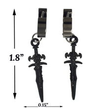 Stainless Steel Silver Dagger Earrings