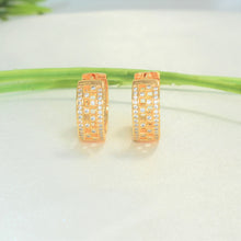 Mesh Style Huggie Hoop Earrings, Gold Plated Huggies, 14K Elegant Hoops, Gift For Her