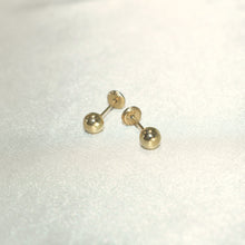 14K Solid Yellow Gold Ball Earrings, Dainty Screw Back Studs For Her( 3mm-6mm )