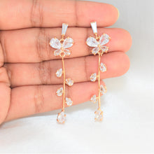 Bridal Earrings 14K Gold Plated Studs Bridal Jewelry Floral Drop Earrings