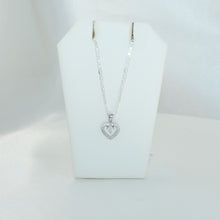 Sterling Silver Multi Color Stone Hollow Heart Necklace and Earring Jewelry Set