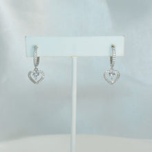 Sterling Silver Multi Color Stone Hollow Heart Necklace and Earring Jewelry Set