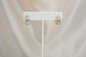 Elegant Cluster Gold Huggies Hoops - Everyday Dainty Small Gold Plated Earrings - Anniversary Gift for her