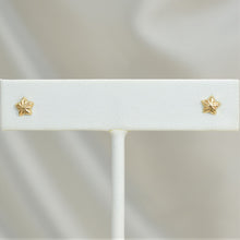 14K Solid Yellow Gold Star Earrings ,Diamond Cut Screw back Studs, Gift For Her
