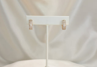 Elegant Cluster Gold Huggies Hoops - Everyday Dainty Small Gold Plated Earrings - Anniversary Gift for her