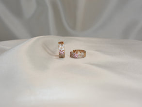 Elegant Cluster Gold Huggies Hoops - Everyday Dainty Small Gold Plated Earrings - Anniversary Gift for her