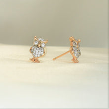 Gold plated OWL Stud Earrings, Animal Earrings, Animal Studs