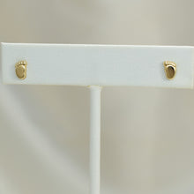14K Solid Yellow Gold Baby Foot Earrings, Dainty Screw Back Studs, Gift For Her
