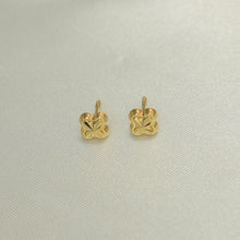 14K Solid Yellow Gold Flower Earrings, Dainty Minimal Screw Back Studs, Gift For Her