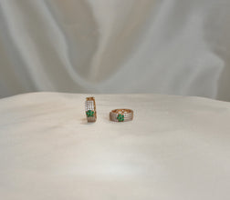 Elegant Cluster Gold Huggies Hoops - Everyday Dainty Small Gold Plated Earrings - Anniversary Gift for her