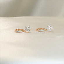 Flower Dangle Drop Huggies - Gold Plated Dainty Minimalist Earrings - Perfect Gift for Girlfriend