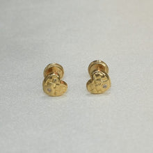 14K Solid Yellow Gold Heart Love Earrings, Dainty Screw Back Stud Earring For her
