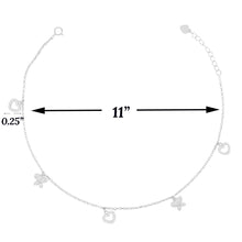 Heart Cubic Zirconia 925 Sterling Silver Anklet