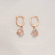 Dangly CZ Gold Plated Huggie Hoop Earrings, Single CZ Hoop earrings