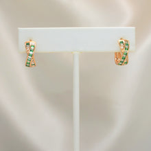 Multi Color Double Layer Hoop Earrings - Crossover Hoop Earrings - Gift for Girlfriend, Wife