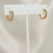 Multi Color Double Layer Hoop Earrings - Crossover Hoop Earrings - Gift for Girlfriend, Wife