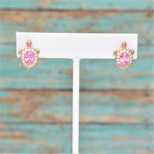 Sea Turtle Huggies - Gold Plated Multi Color Earrings for Everyday Stack - Ocean Lovers Jewelry