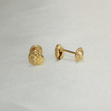 14K Solid Yellow Gold Heart Love Earrings, Dainty Screw Back Stud Earring For her