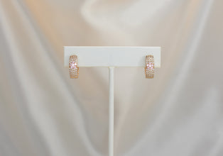 Elegant Cluster Gold Huggies Hoops - Everyday Dainty Small Gold Plated Earrings - Anniversary Gift for her